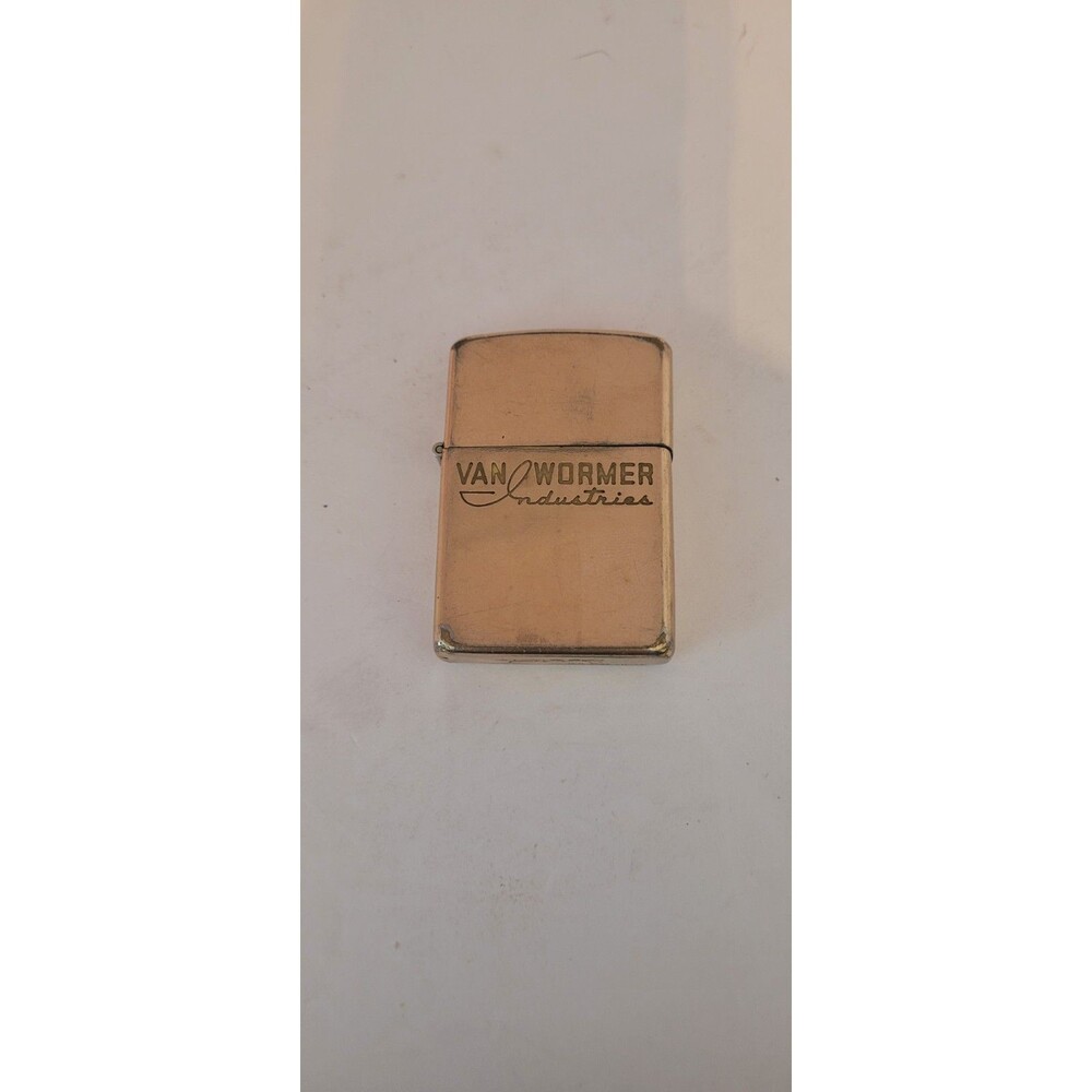 Rare Vtg Zippo 10k Gold Filled Lighter Engraved Van Wormer Industries